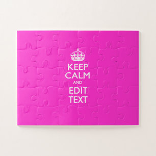 Personalised Keep Calm Princess Pink Decor Jigsaw Puzzle