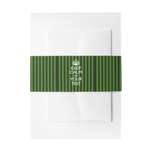 Personalised KEEP CALM Your Creative Text Green Invitation Belly Band