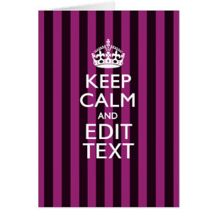 Personalised KEEP CALM Your Text Fuchsia Stripes
