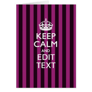 Personalised KEEP CALM Your Text Fuchsia Stripes