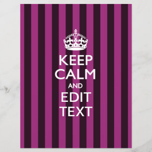 Personalised KEEP CALM Your Text Fuchsia Stripes Flyer