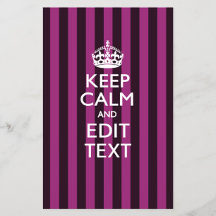 Personalised KEEP CALM Your Text Fuchsia Stripes Flyer