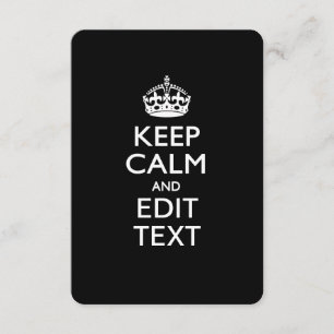 Personalised KEEP CALM Your Text Invitation Black