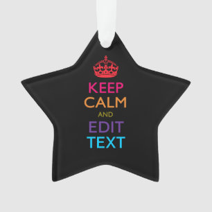 Personalised KEEP CALM Your Text Multicolored Ornament