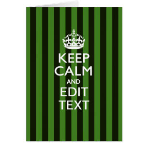 Personalised KEEP CALM Your Text on Green Stripes