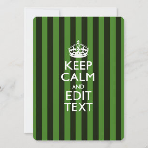 Personalised KEEP CALM Your Text on Green Stripes