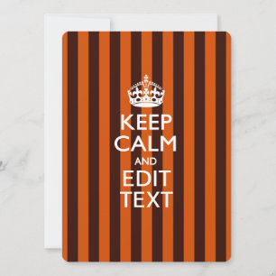 Personalised KEEP CALM Your Text on Orange Stripes