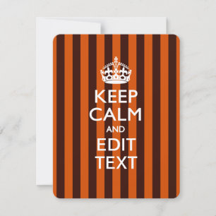 Personalised KEEP CALM Your Text on Orange Stripes