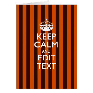 Personalised KEEP CALM Your Text on Orange Stripes