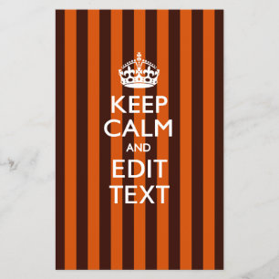 Personalised KEEP CALM Your Text on Orange Stripes Flyer