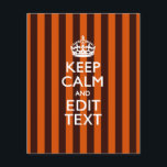 Personalised KEEP CALM Your Text on Orange Stripes Flyer<br><div class="desc">A personalised trendy burnt orange stripes decor Keep Calm and Carry On style saying on a custom gift. Humourous or whimsical try on your creative words on the two editable lines of text. Remember to use CAPITAL letters for best results. Embroidery designs are available in a wide selection of popular...</div>