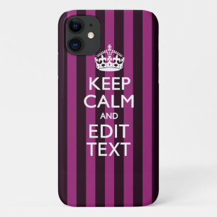 Personalised KEEP CALM Your Text on Pink Fuchsia iPhone 11 Case