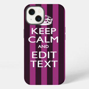 Personalised KEEP CALM Your Text on Pink Fuchsia iPhone Case