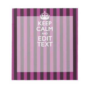 Personalised KEEP CALM Your Text on Pink Fuchsia Notepad