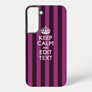 Personalised KEEP CALM Your Text on Pink Fuchsia Samsung Galaxy Case