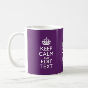 Personalised KEEP CALM Your Text on Purple Decor Coffee Mug