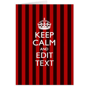 Personalised KEEP CALM Your Text on Red Stripes