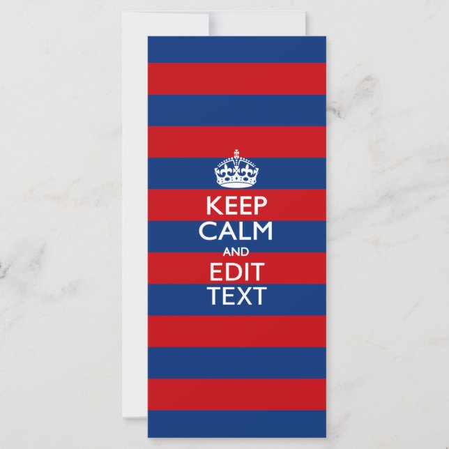 Personalised KEEP CALM Your Text on Stripes (Front)