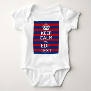 Personalised KEEP CALM Your Text on Stripes Baby Bodysuit