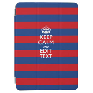 Personalised KEEP CALM Your Text on Stripes iPad Air Cover