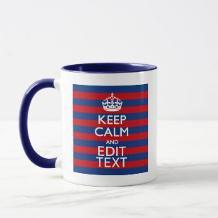 Personalised KEEP CALM Your Text on Stripes Mug