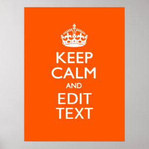 Personalised KEEP CALM Your Text Orange Decor