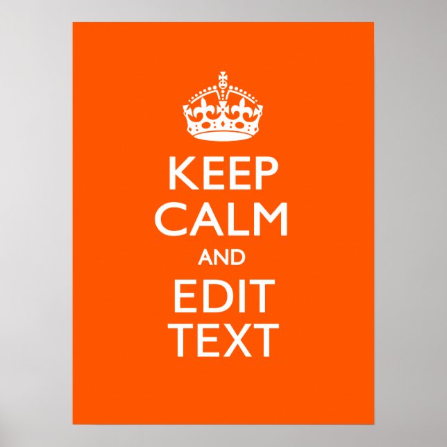 Personalised KEEP CALM Your Text Orange Decor (Front)