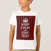 Personalised Keep Calm Your Text Red Stripes Decor