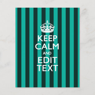 Personalised KEEP CALM Your Text Turquoise Stripes Flyer