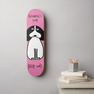 Personalised "Keep Out" Dog Room Sign Skateboard