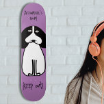Personalised "Keep Out" Dog Room Sign Skateboard<br><div class="desc">Add a playful touch to your space with this custom "Keep Out" Dog Room Sign Skateboard Deck. Perfect for dog lovers and skateboarding enthusiasts alike, this deck features a cute black-and-white dog illustration on vibrant backgrounds. The messages "Alexander's Room" and "Keep Out!" clarify whose space this is, adding a fun...</div>
