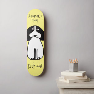 Personalised "Keep Out" Dog Room Sign Skateboard