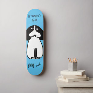 Personalised "Keep Out" Dog Room Sign Skateboard