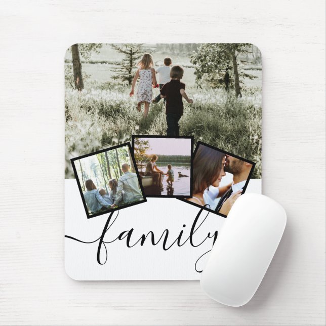 Personalised Keepsake 4 Photo Collage Family Mouse Pad (With Mouse)