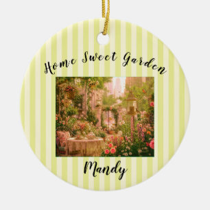 Personalised Keepsake City Garden Gift. Ceramic Ornament