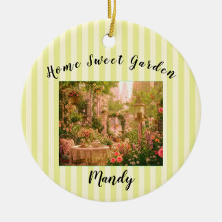 Personalised Keepsake City Garden Gift. Ceramic Ornament