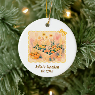 Personalised Keepsake Garden Gift. Abstract Art Ceramic Ornament