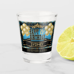 Personalised Keepsake Happy Birthday - Blue Shot Glass