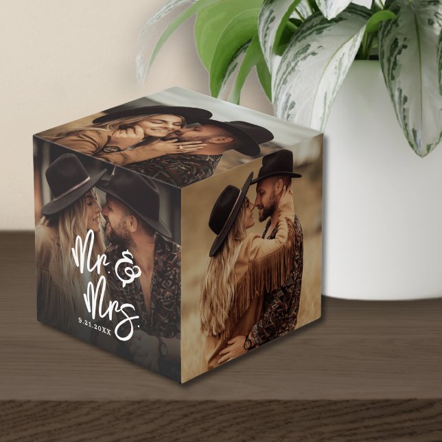 Personalised Keepsake Newlywed Couple Photo Cube (Personalized Keepsake Newlywed Couple Photo Cube)