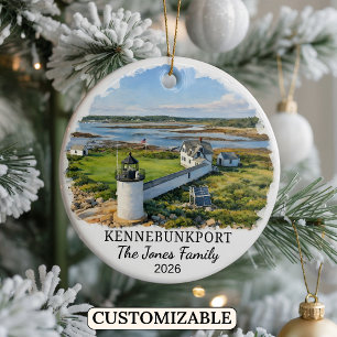 Personalised Kennebunkport Ornament, Custom Maine Ceramic Ornament