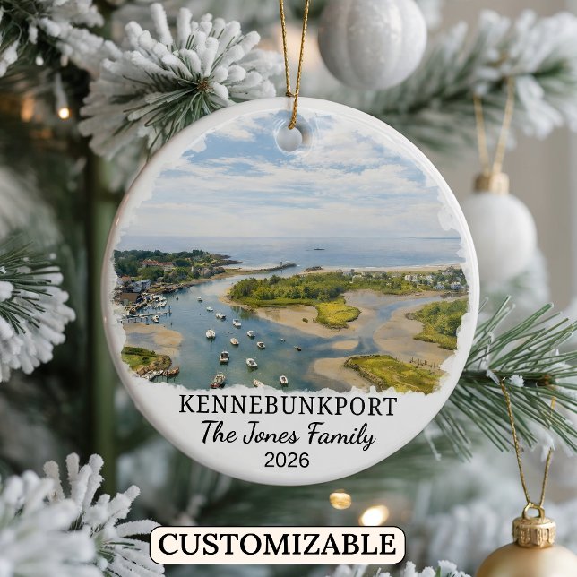 Personalised Kennebunkport Ornament, Custom Maine Ceramic Ornament (Creator Uploaded)