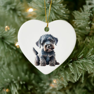 Personalised Kerry Blue Terrier Puppy Ceramic Ornament