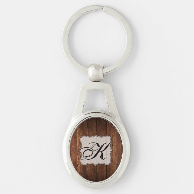 Personalised Key Chain Barn Wood Country Rustic (Front)