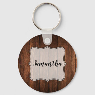 Personalised Key Chain Barn Wood Country Rustic
