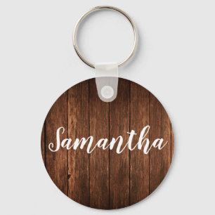 Personalised Key Chain Barn Wood Country Rustic