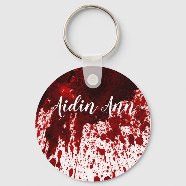 Personalised Key Chain Blood Splatter Vampire Goth (Front)