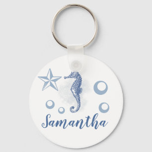 Personalised Key Chain Seahorse Sea Ocean Beach