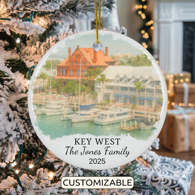 Personalised Key West Ornament, Florida Ceramic Ornament (Creator Uploaded)