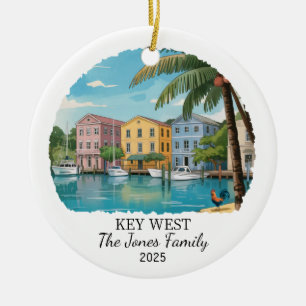 Personalised Key West Ornament, Florida State Ceramic Ornament