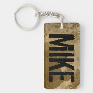 Personalised keychain with name   Distressed look